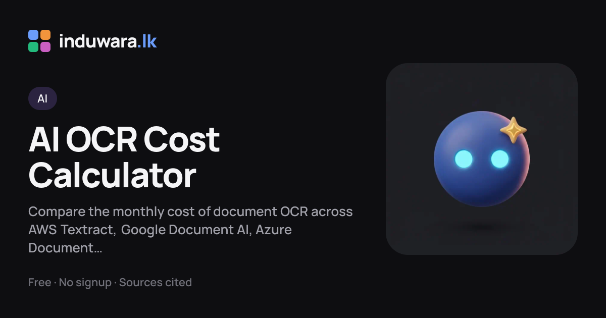 AI OCR Cost Calculator — Textract vs Google vs Azure vs Mistral ...