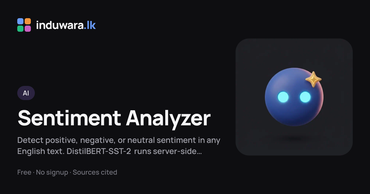 AI Sentiment Analyzer — Free, Server-Side, No Signup | induwara.lk