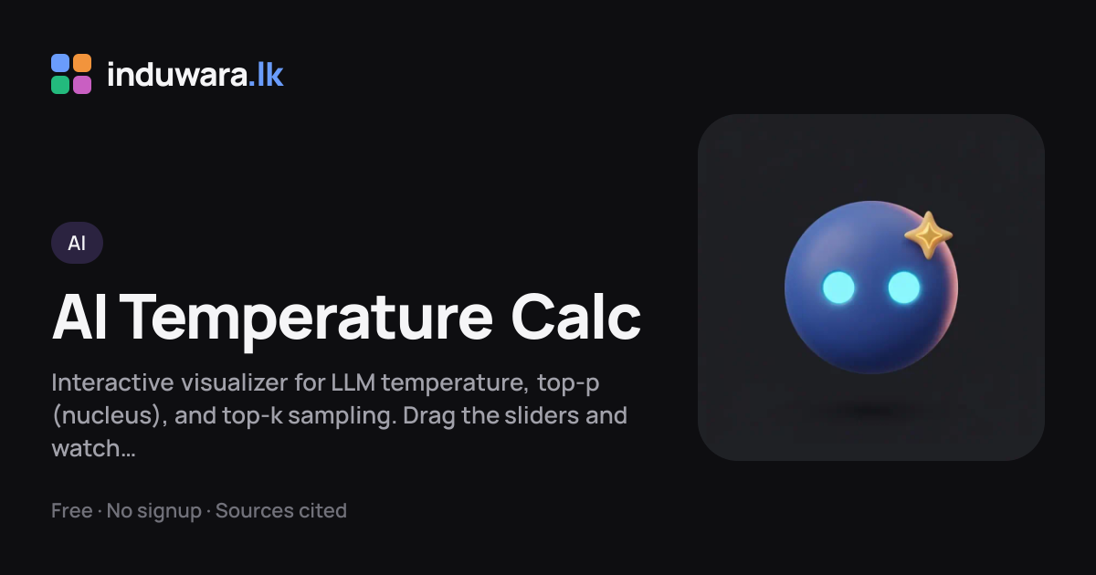 LLM Temperature & Top-p Sampling Visualizer | induwara.lk