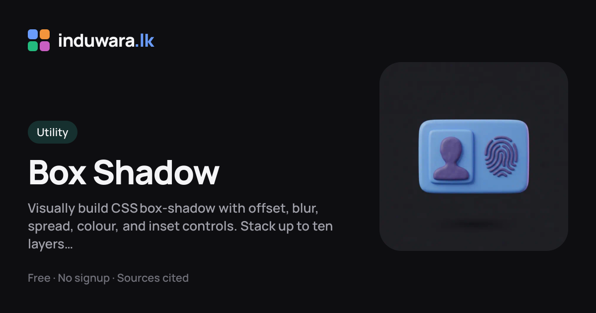 Box Shadow Generator — Visual CSS Drop Shadow Builder | induwara.lk