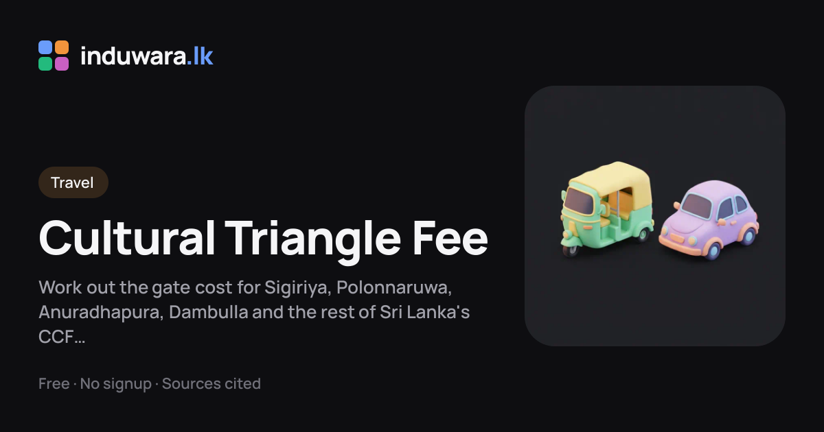 Sri Lanka Cultural Triangle & Heritage Site Entry Fee Calculator 2026 ...