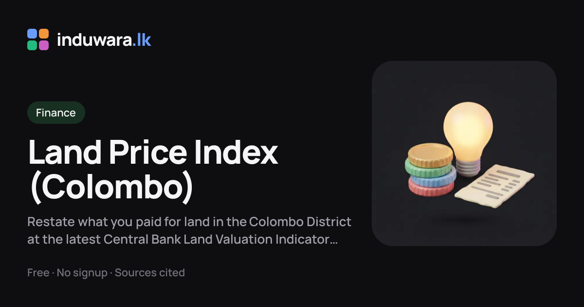 Sri Lanka Land Price Index Calculator (Colombo) | induwara.lk